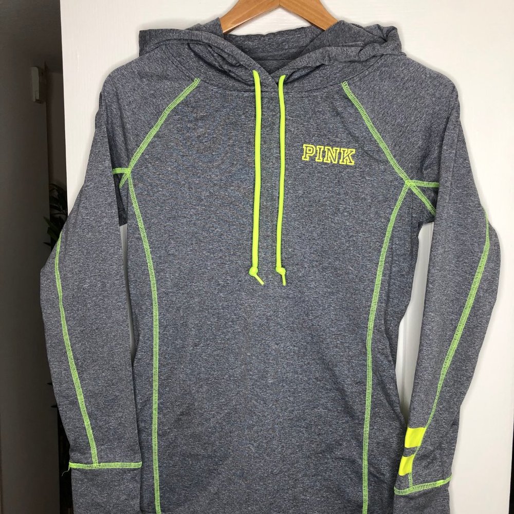 Heather Grey Reflective PINK Workout Hoodie